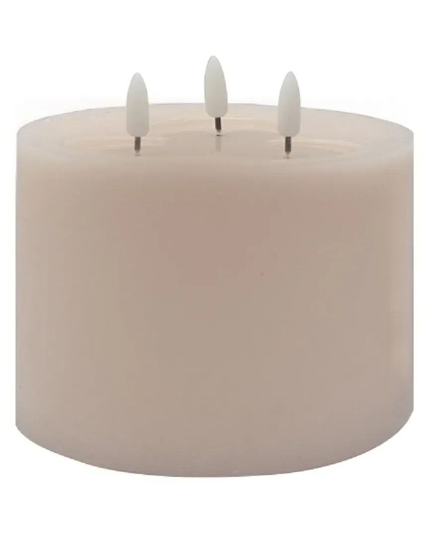 3-Wick Small Flameless Candle - Pink, Wax