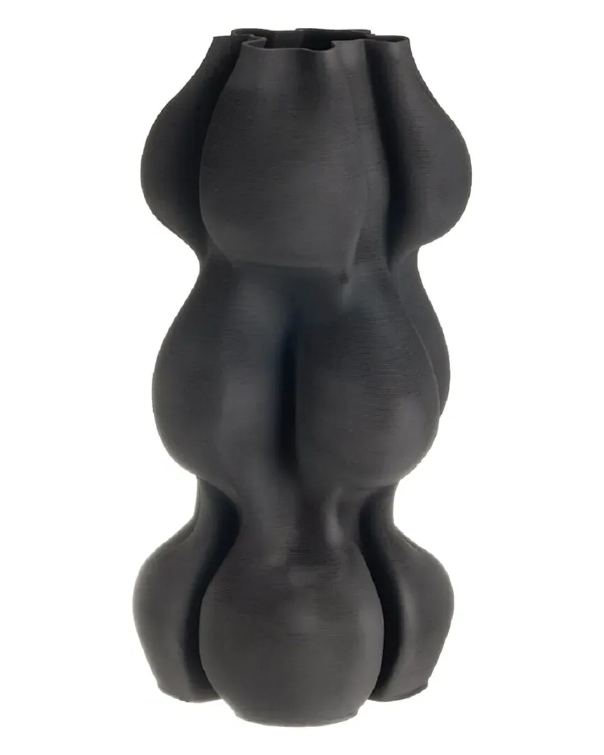 Ceramic 3D Printed Vase - Black, Iron