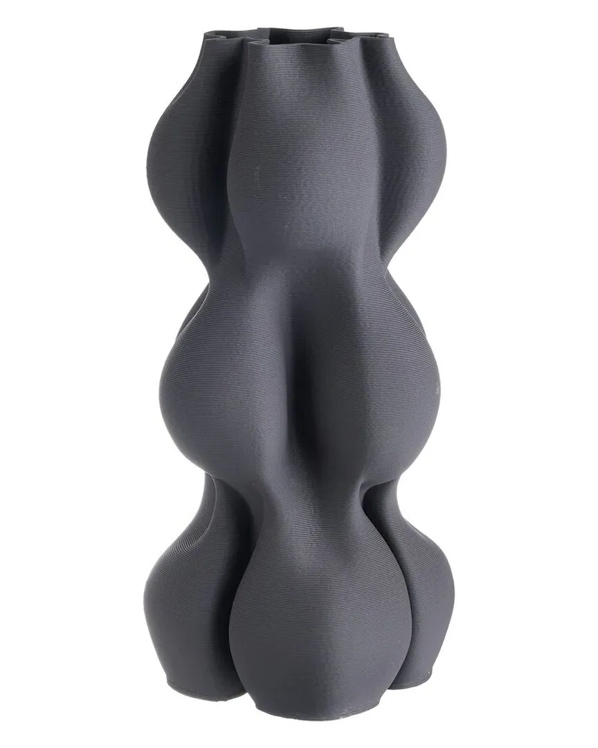 Ceramic 3D Printed Vase - Black, MDF