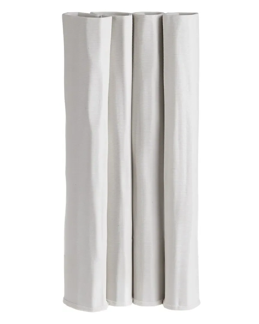 Ceramic 3D Printed Vase - White, Iron