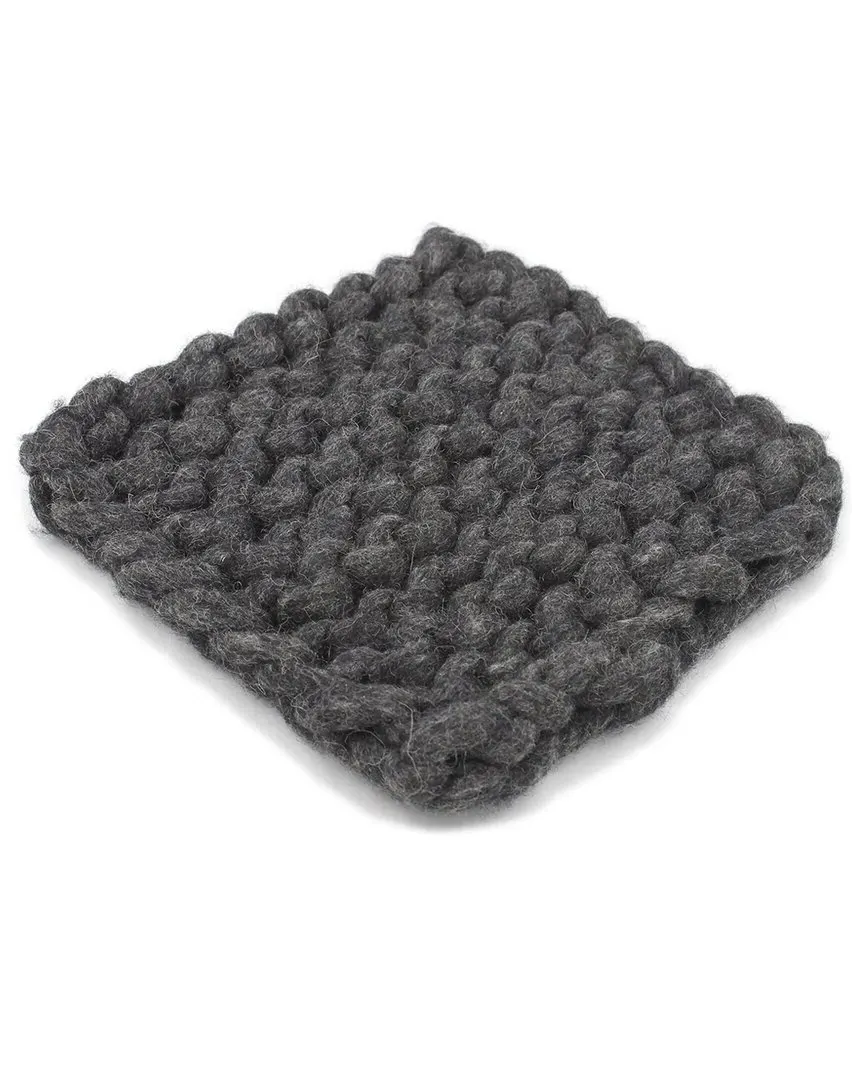Chain Knitted Trivet - Charcoal, Wool image