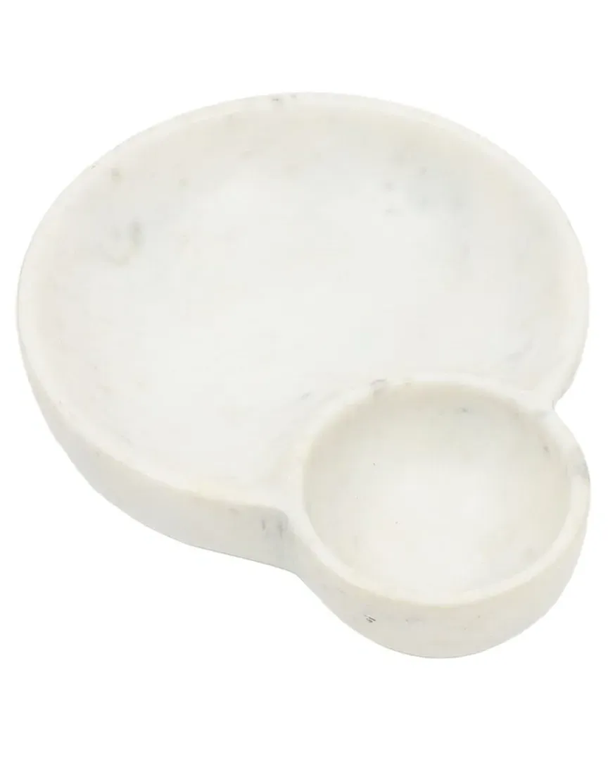 Dip Bowl Platter - White, Ceramic