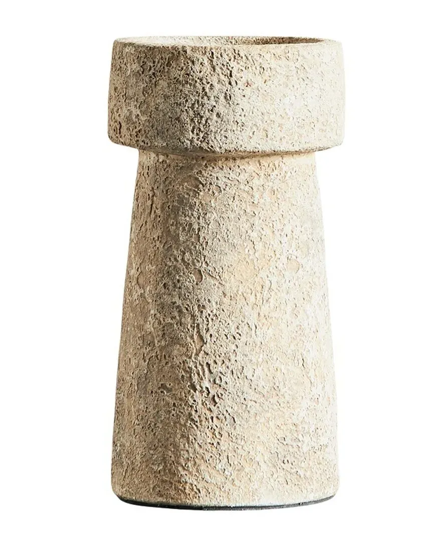 Eris Large Candle Holder - Rustic Sand, Terracotta