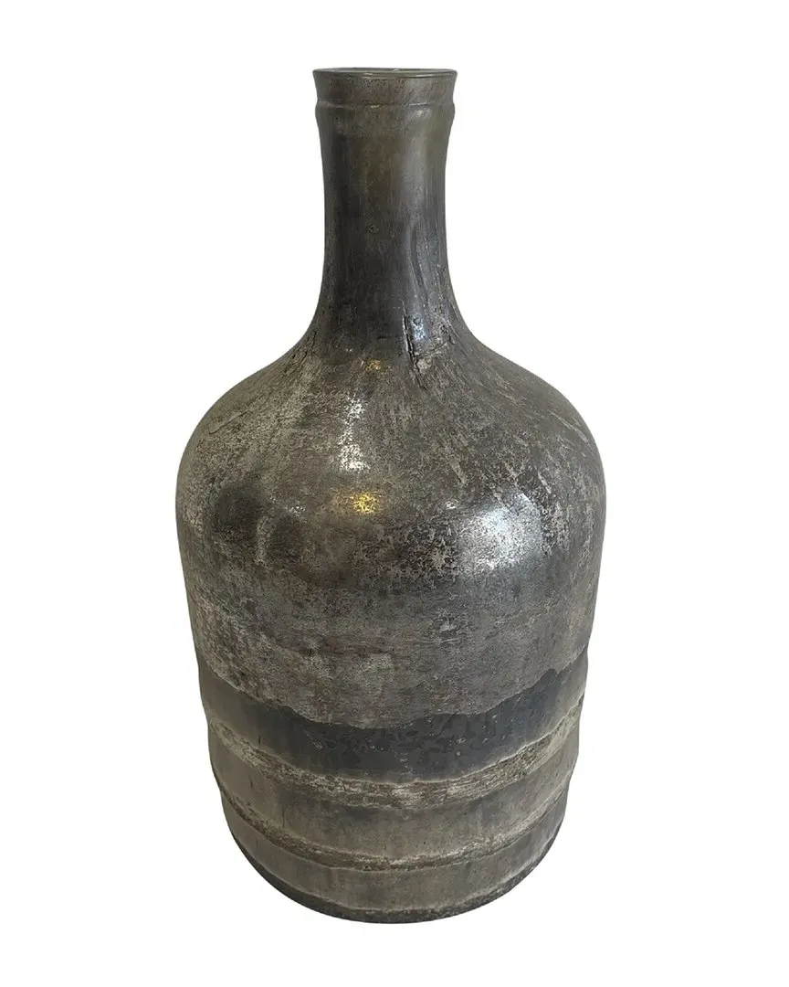 Glass Bottle Vase - Silver
