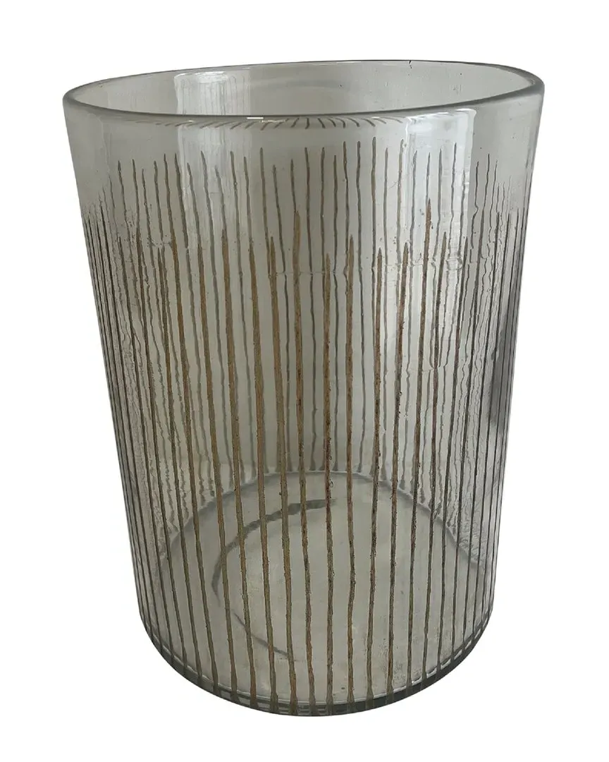 Glass Candle Holder Hand Etching - Clear