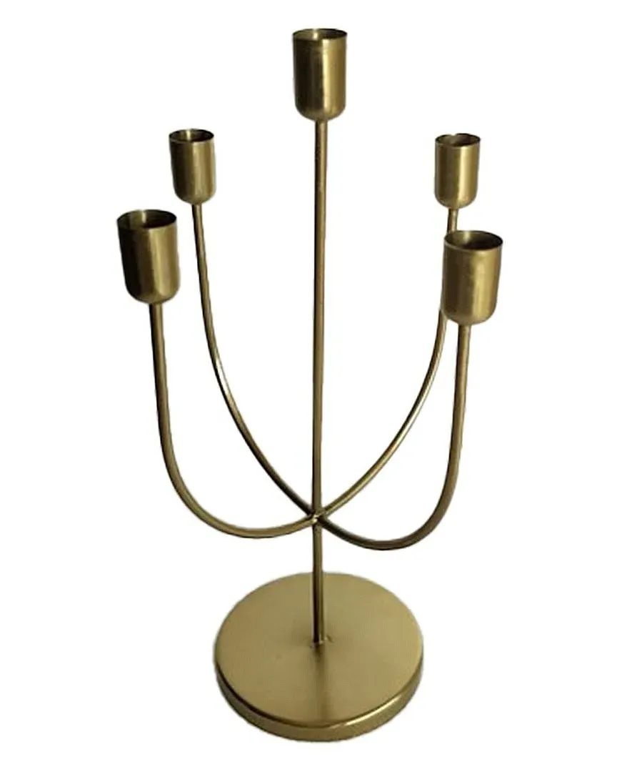 Gold Iron Candle Holder image