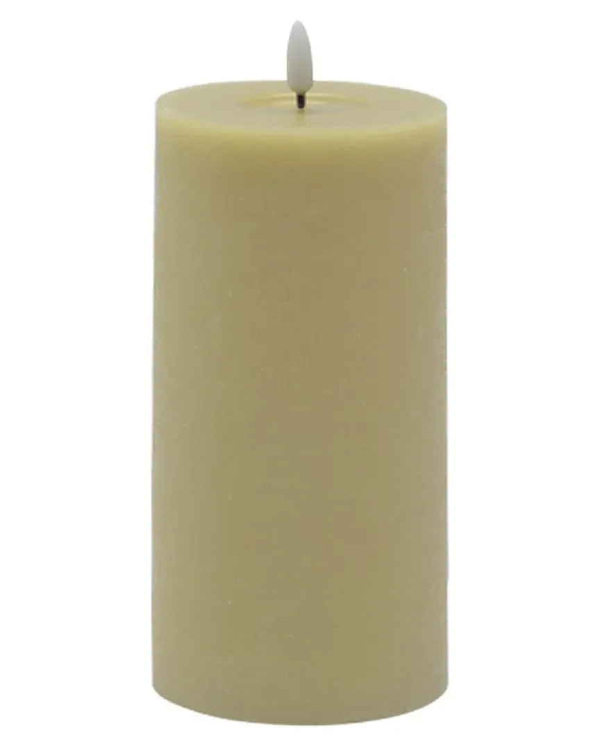 Large Flameless Pillar Candle - Champagne, Wax image