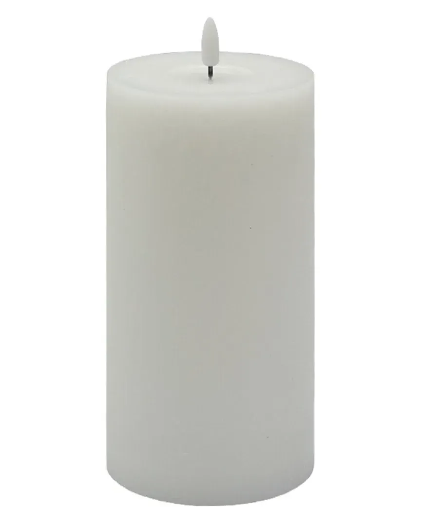 Large Flameless Pillar Candle - White, Wax