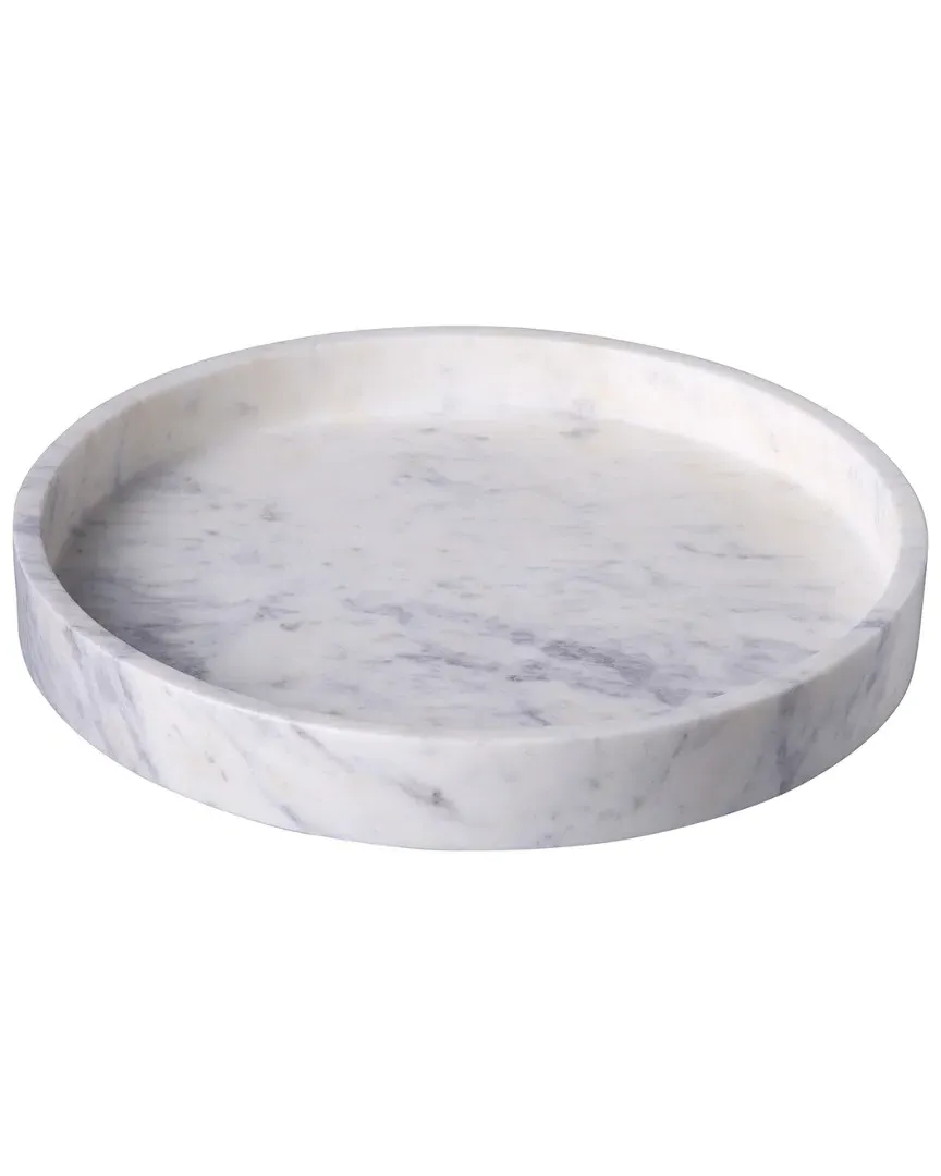 Marble Round Tray - White