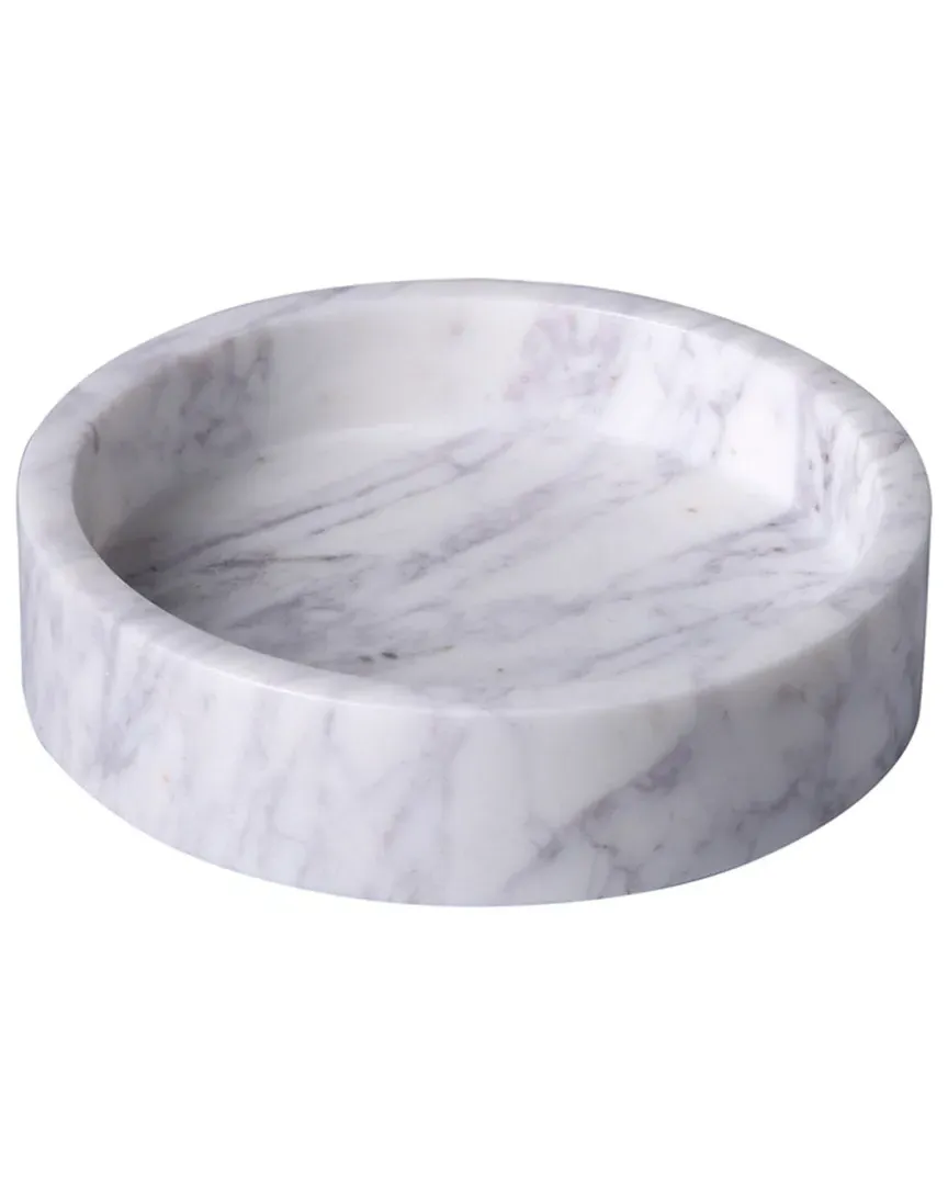 Marble Round Tray - White image