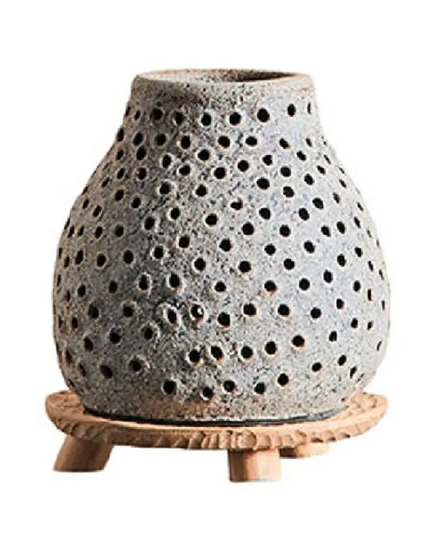 Oria Tealight Lantern - Grey, Terracotta image