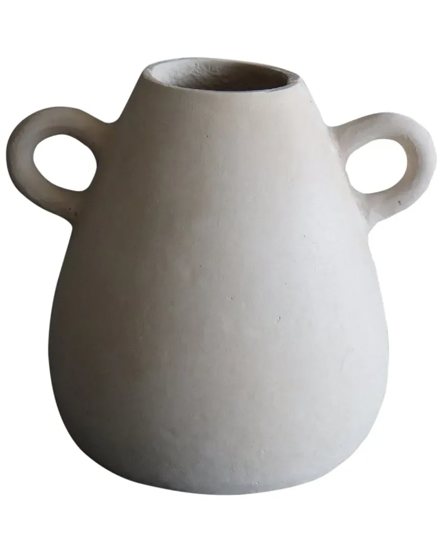 Paper Mache Vase - Natural White