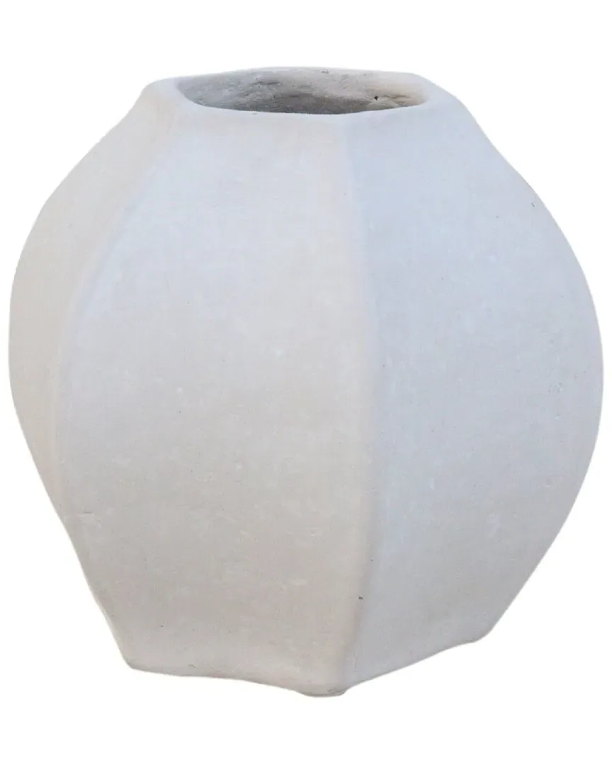 Paper Mache Vase - Natural White