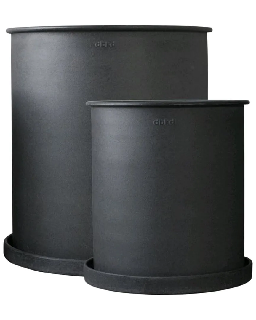 Plant Pot 2 Set - Black, Metal image