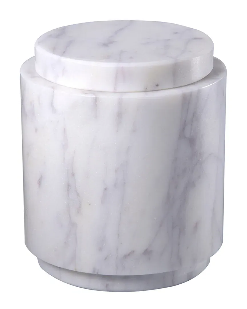Round Canister - White, Marble image