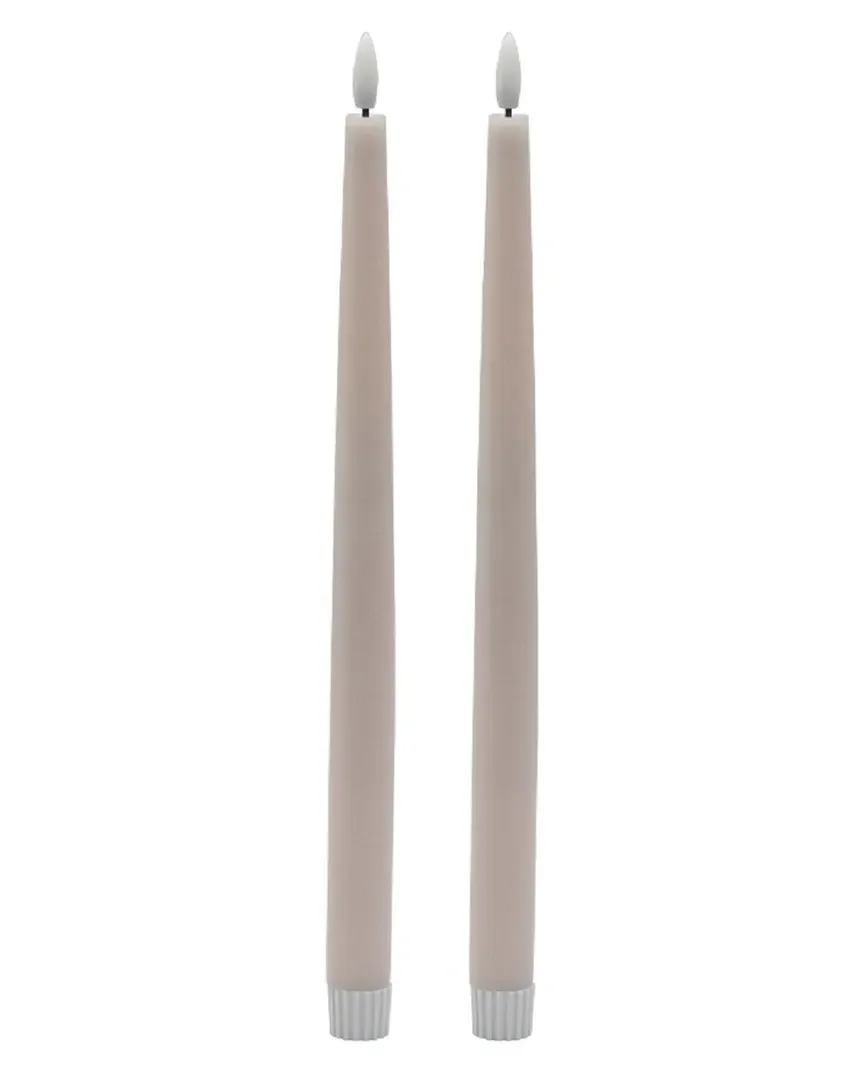Set of 2 Tall Flameless Taper Candles - Pink