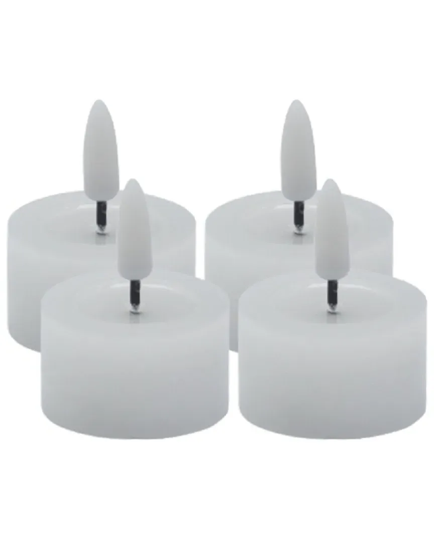 Set of 4 Flameless Tealight Candles - White image