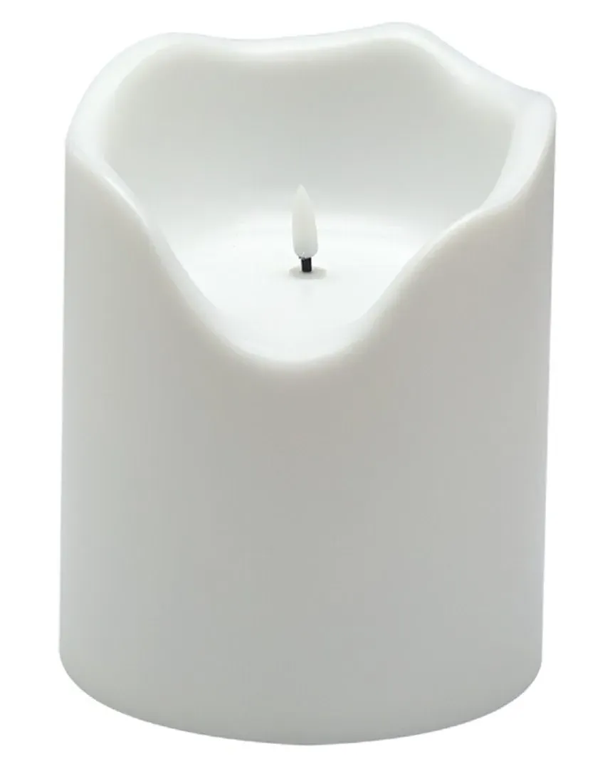 Small Flameless Outdoor Candle - White