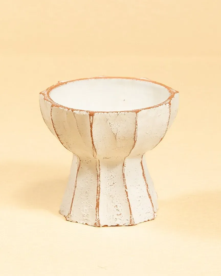 Small Fluted Goblet - White, Clay image