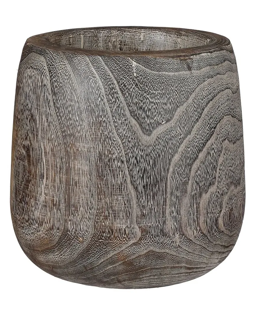 Square Wood Pot Planter - White image