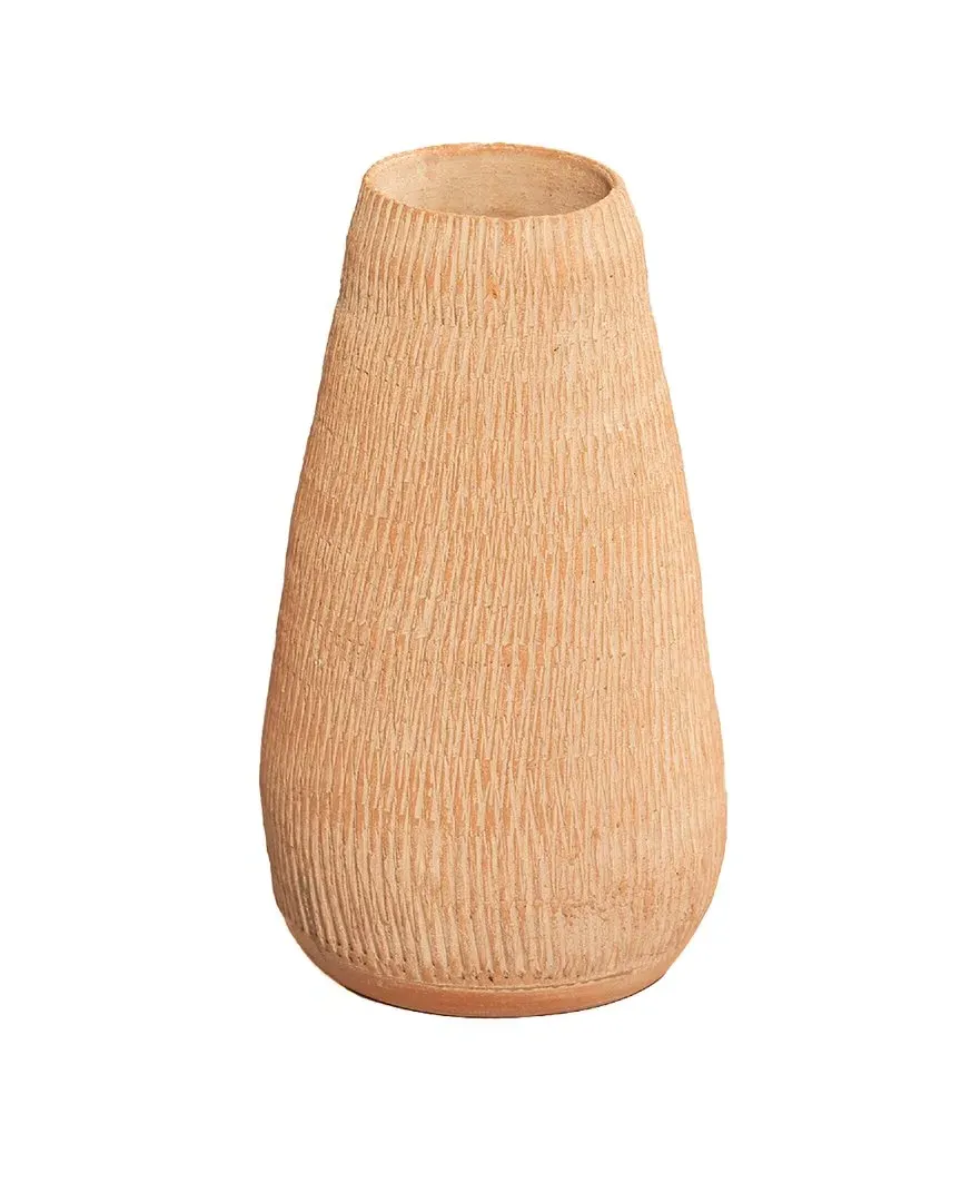 Tall Texture Pot - White Wash, Clay image