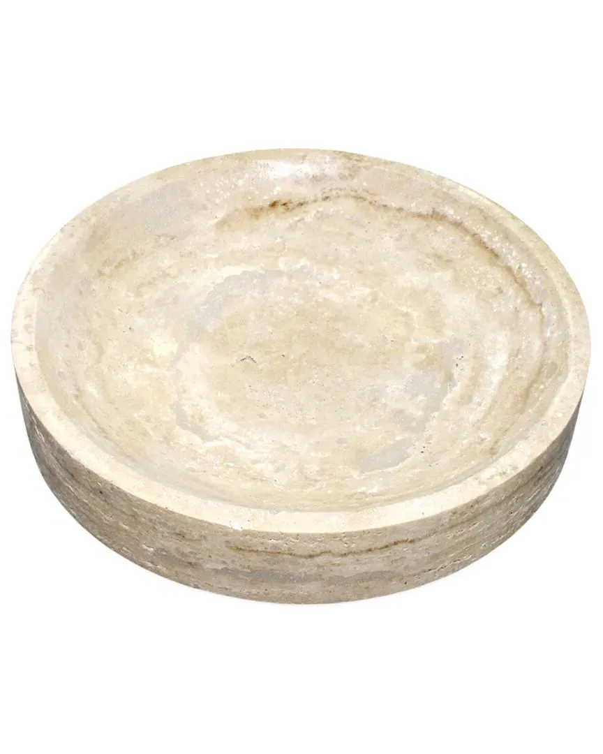 Travertine Chip Bowl Large - Beige