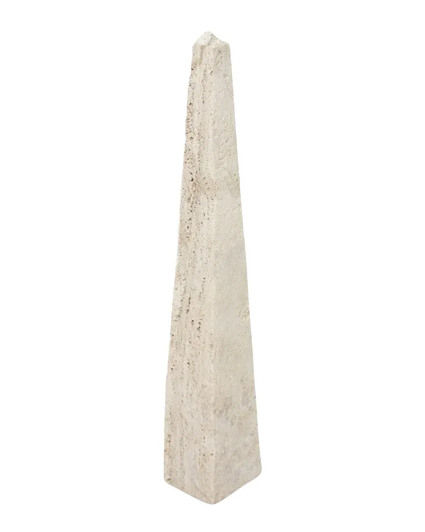 Travertine Large Obelisk - Beige, Marble