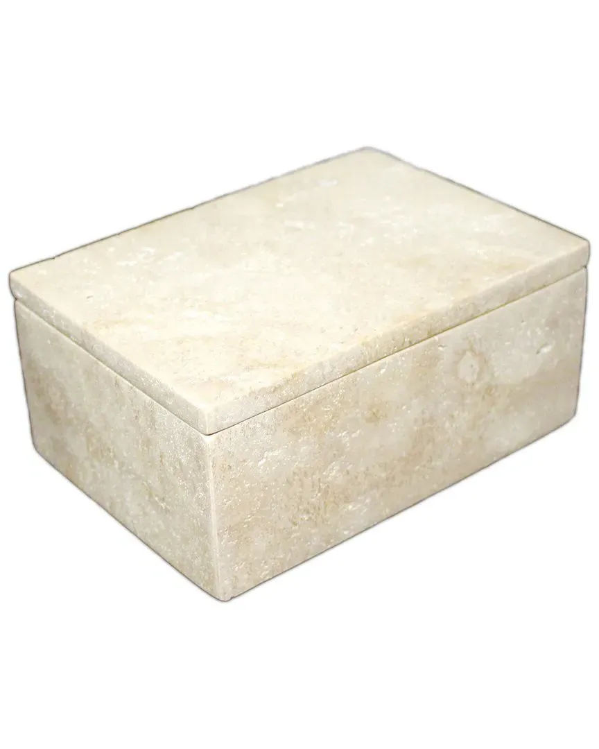 Travertine Large Rectangular Storage Box - Beige