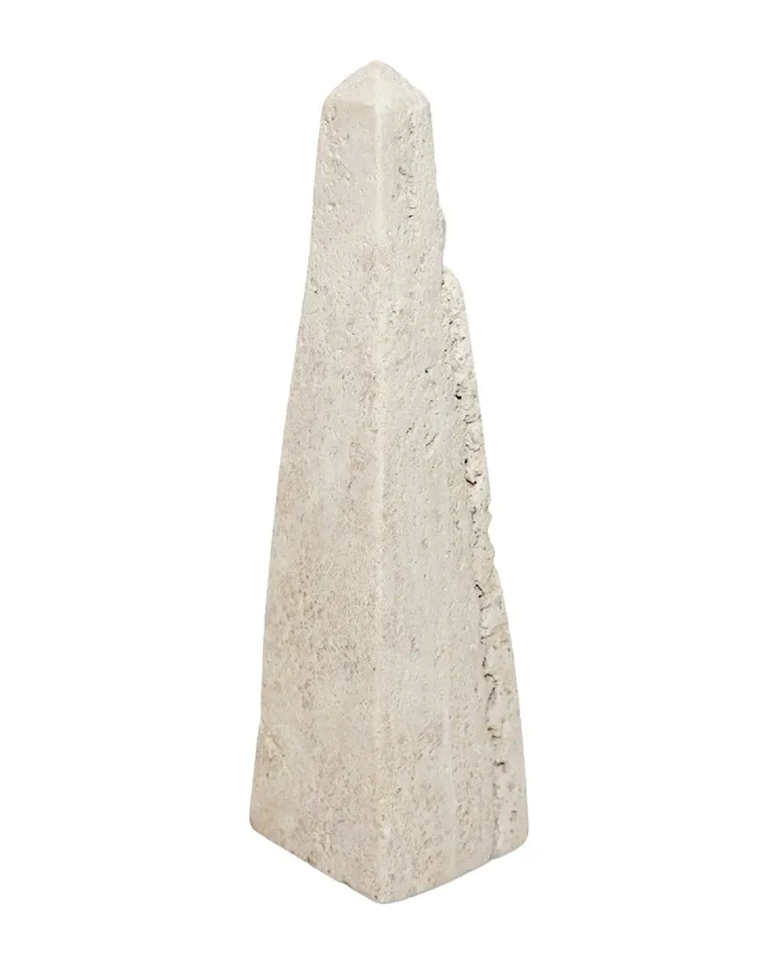 Travertine Small Obelisk - Beige, Marble image