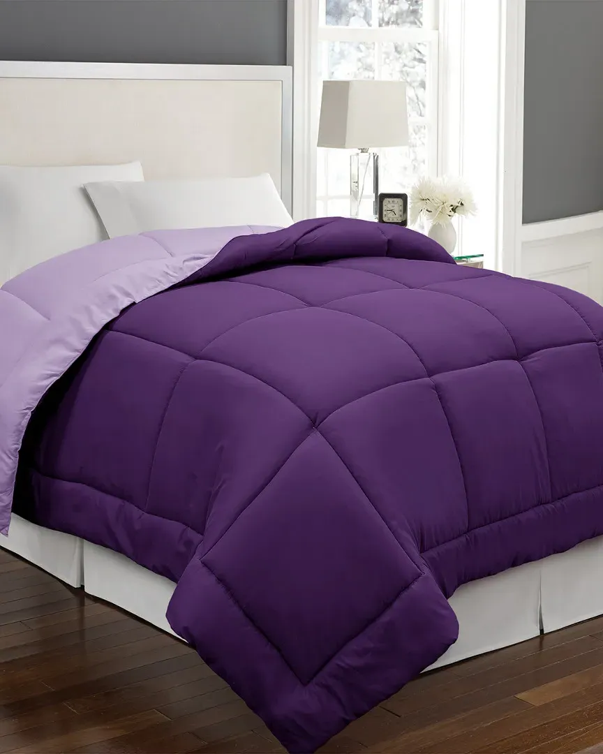 Reversible Down Alternative Comforter - Purple, Microfiber