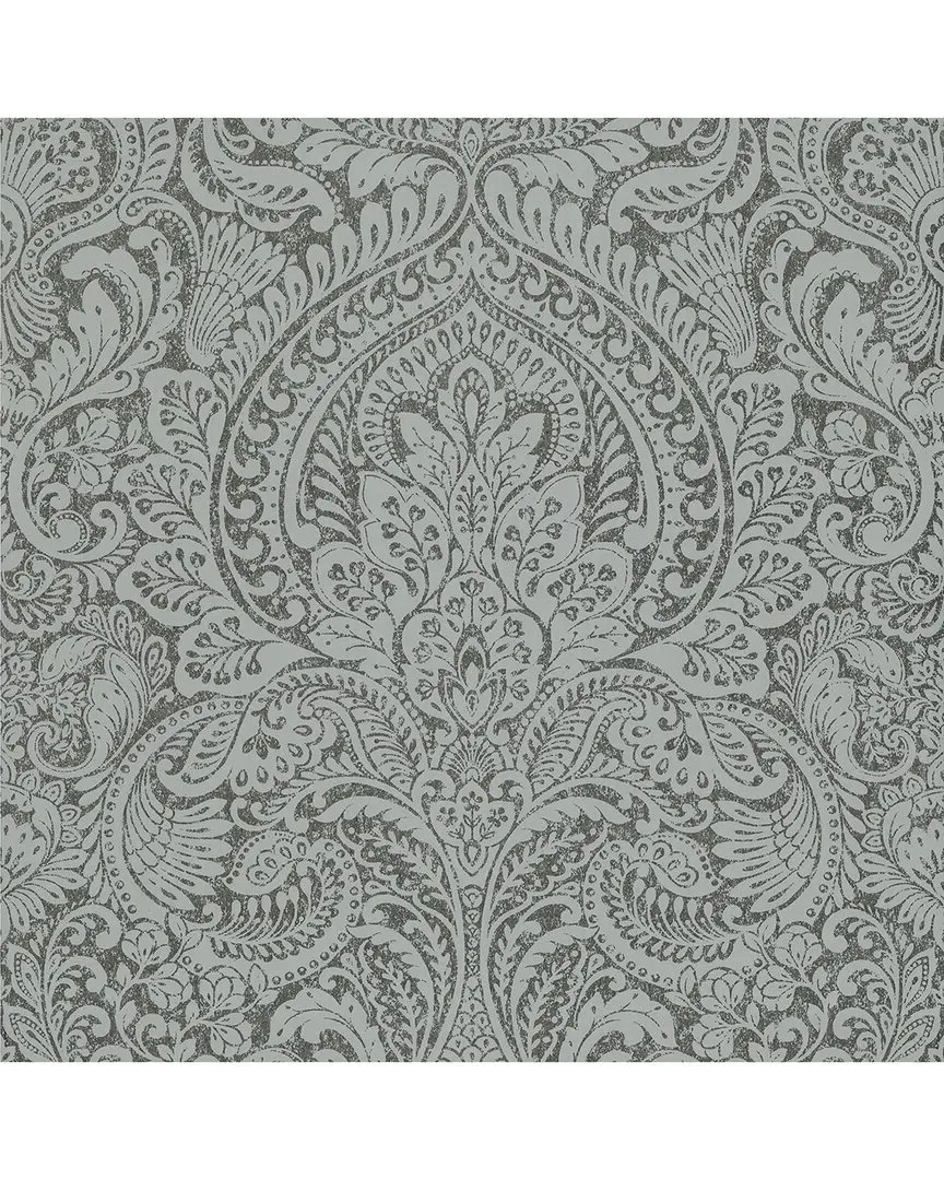 Artemis Floral Damask Wallpaper - Pewter