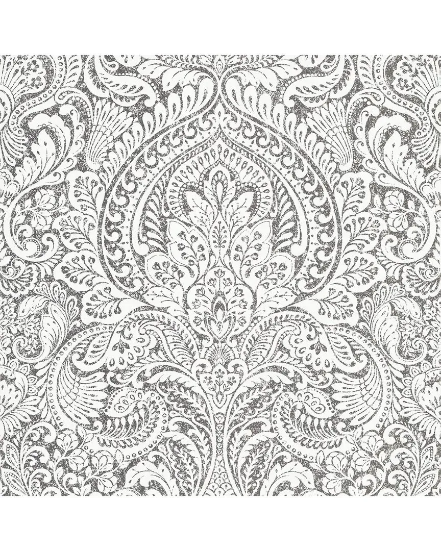 Artemis Floral Damask Wallpaper - Platinum