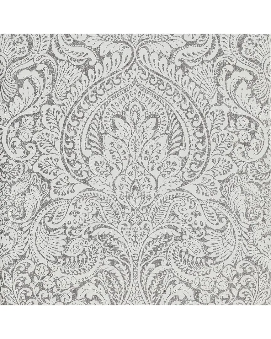 Artemis Floral Damask Wallpaper - Silver
