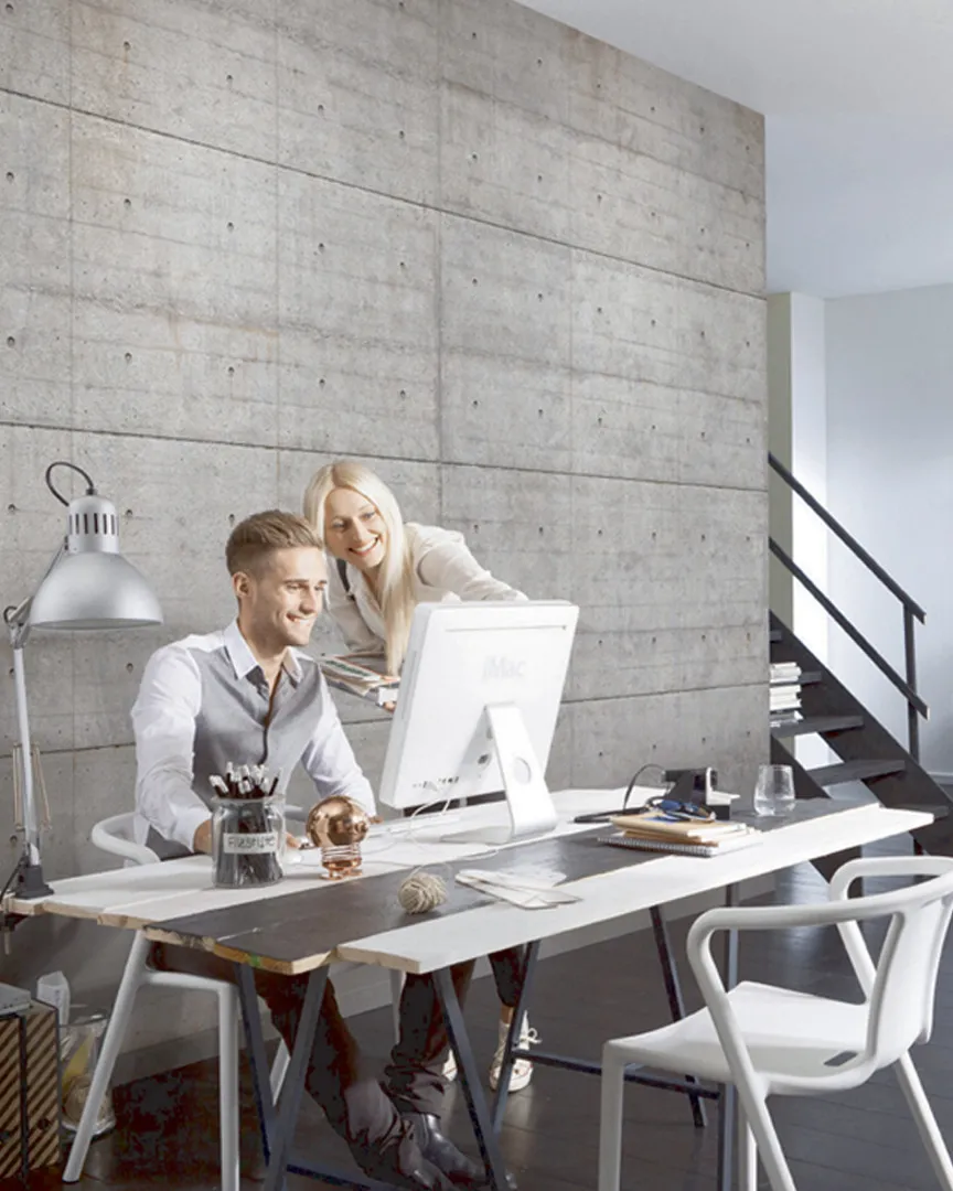 Concrete Blocks Wall Mural - Vinyl Coated Paper image