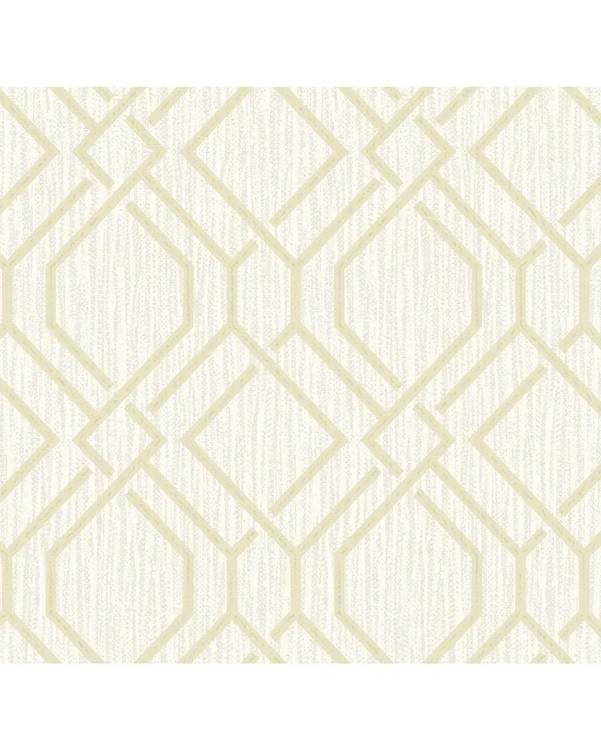 Frege Trellis Wallpaper - Gold, Vinyl