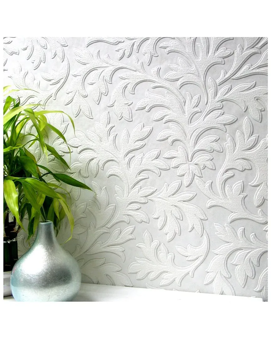 High Leaf Paintable Textured Vinyl Wallpaper image