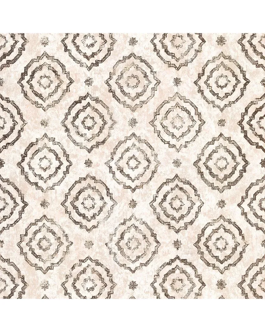 Uma Star Medallion Wallpaper - Rose Gold, Foil image