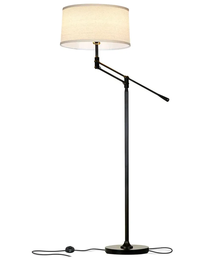 Ava Swing Arm Floor Lamp - Black, Metal