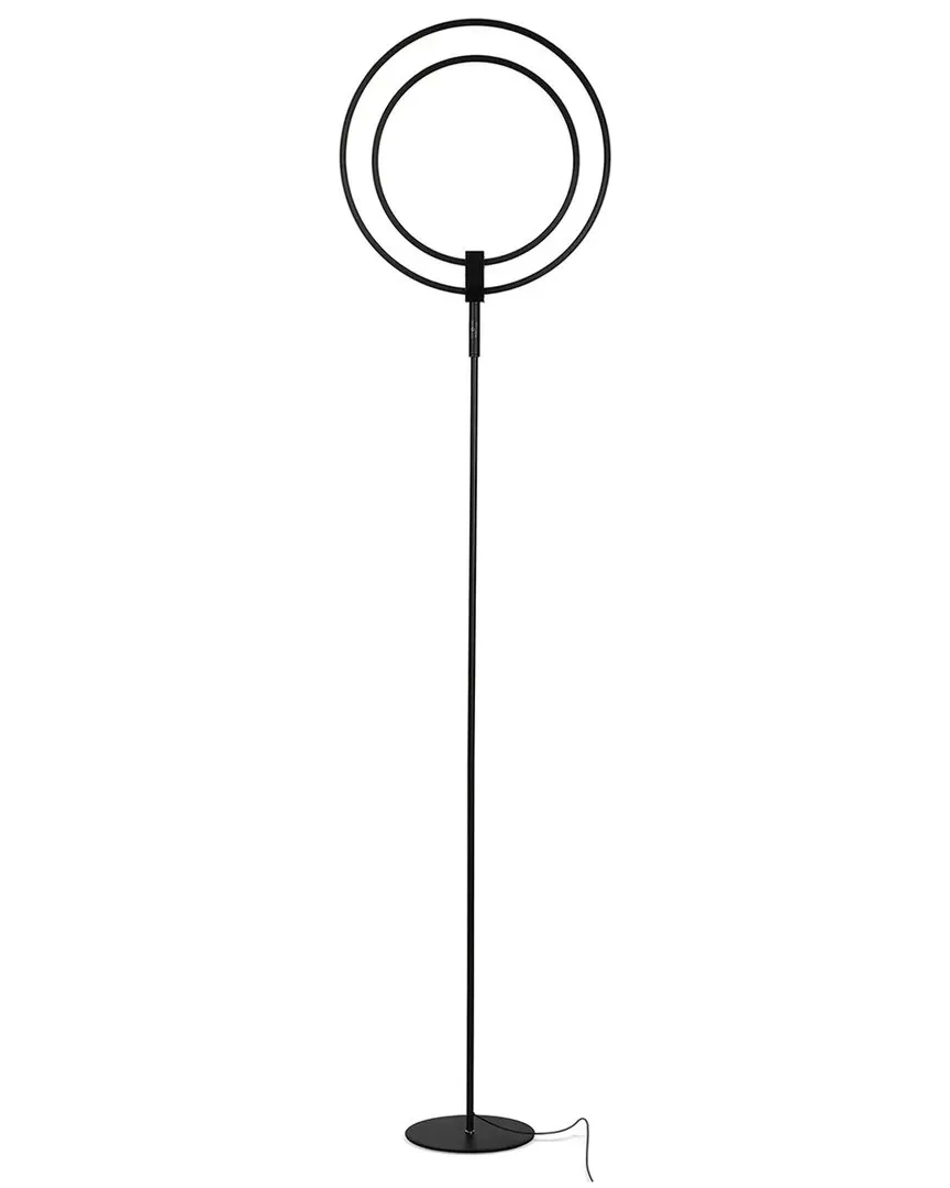 Eclipse Ring LED Floor Lamp - Black, Metal image