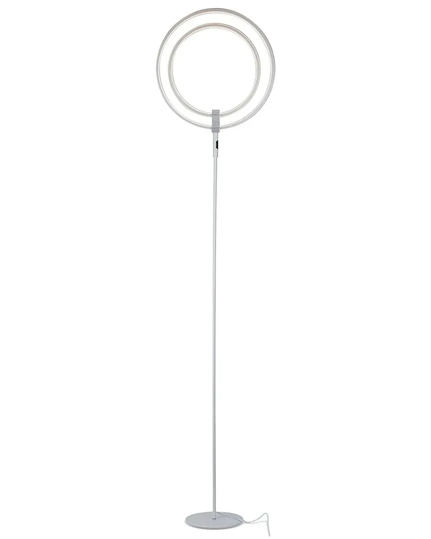 Eclipse Ring LED Floor Lamp - Silver, Metal