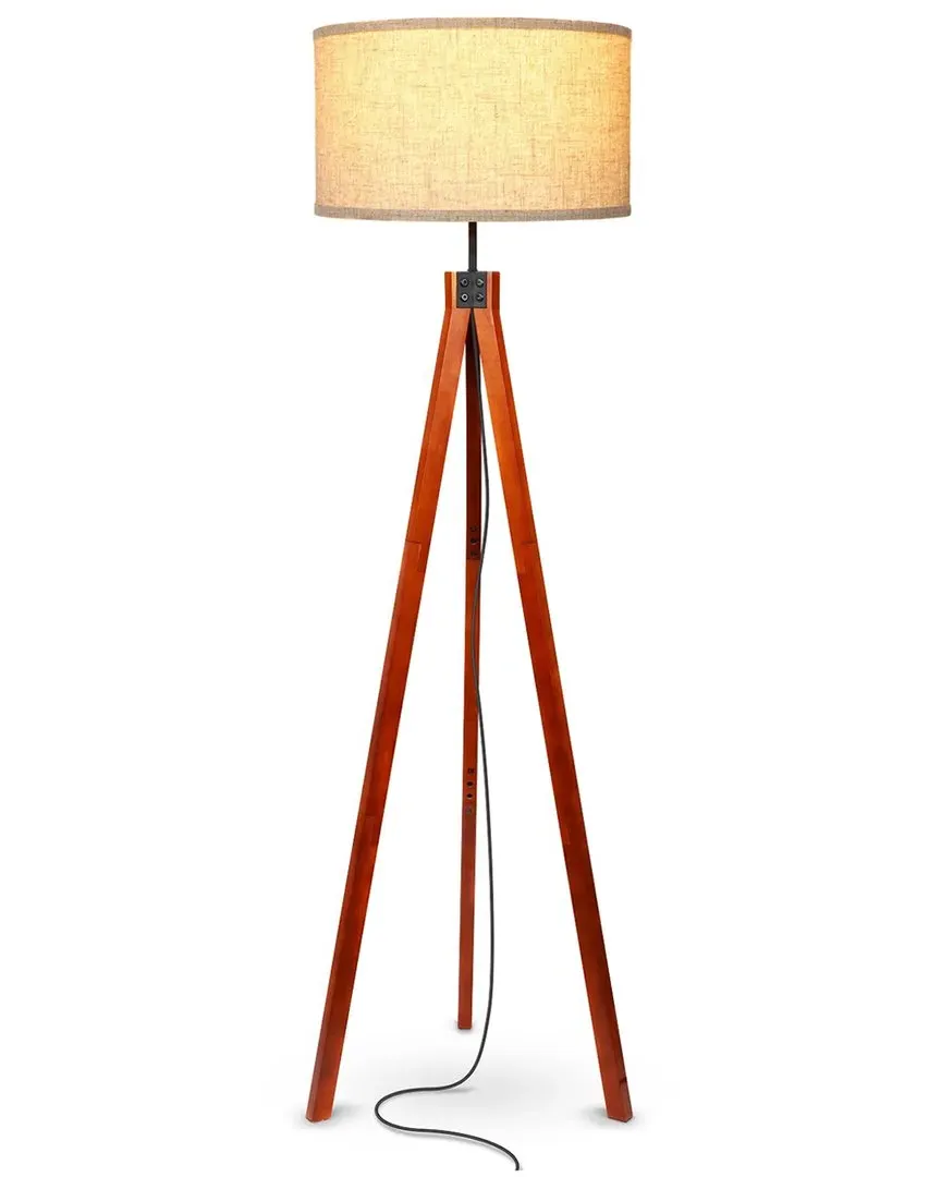 Eden Tripod Floor Lamp - Brown, Wood image