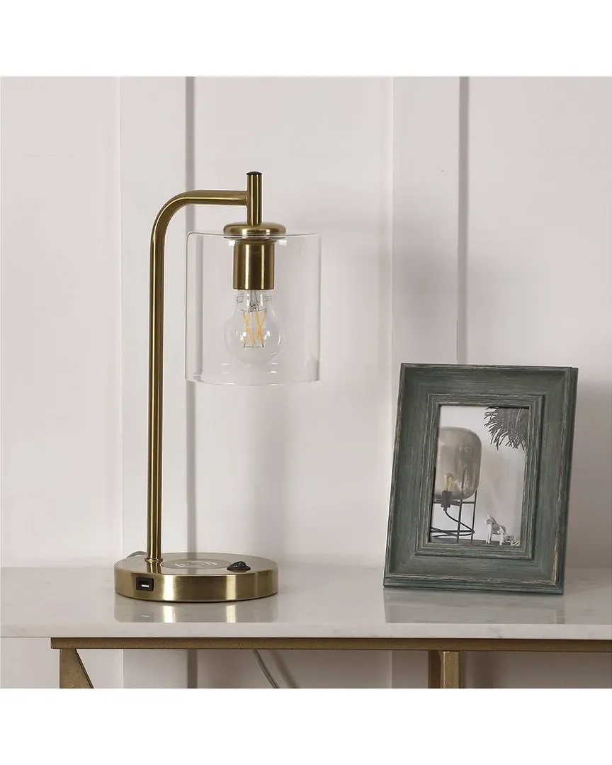 Elizabeth LED Wireless Charging Table Lamp - Brass image