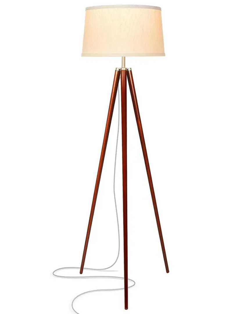 Emma Tripod Floor Lamp with LED Bulb - Brown, Walnut image