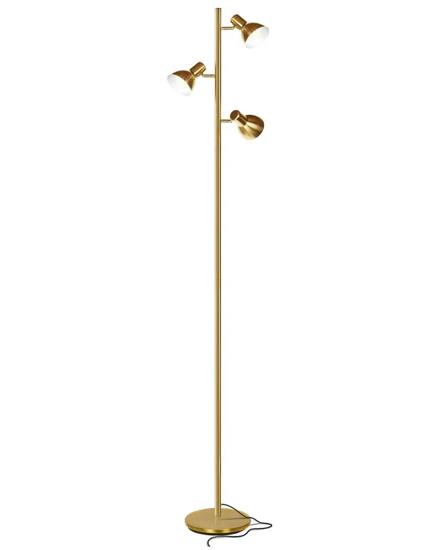 Ethan 3-Head LED Floor Lamp - Brass