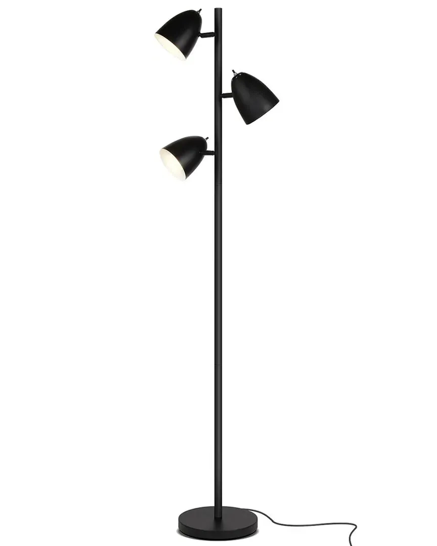 Jacob 3-Head LED Floor Lamp - Black, Metal image
