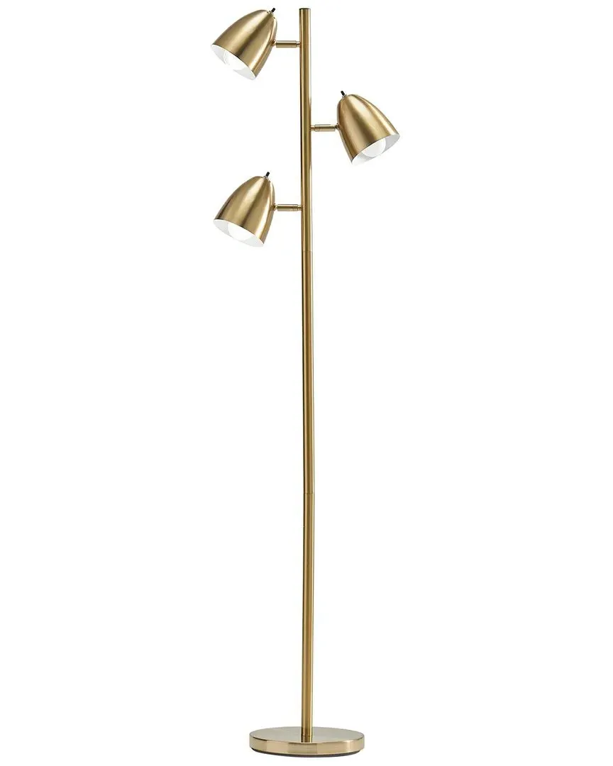 Jacob 3-Head LED Floor Lamp - Brass, Metal