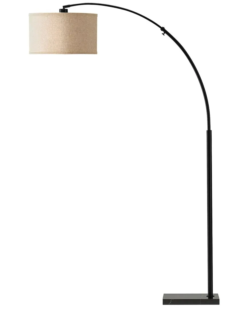 Logan LED Arc Floor Lamp - Black, Marble image