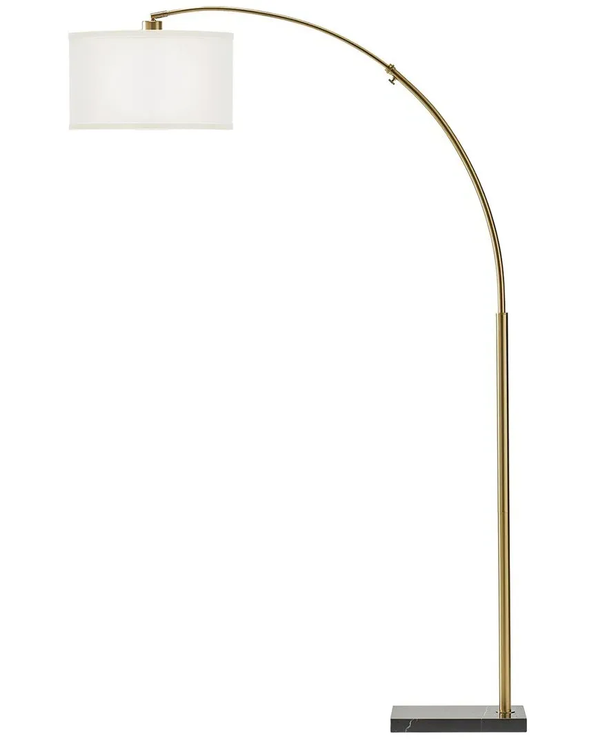 Logan LED Arc Floor Lamp - Brass, Marble