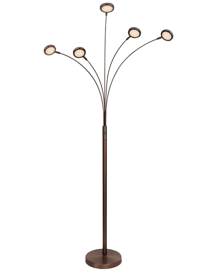 Orion 5-Head LED Floor Lamp with Adjustable Arms - Bronze