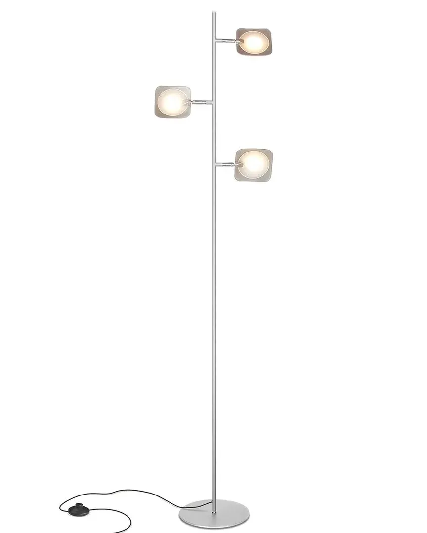 Tree LED Floor Lamp with Dimmer - Silver, Metal